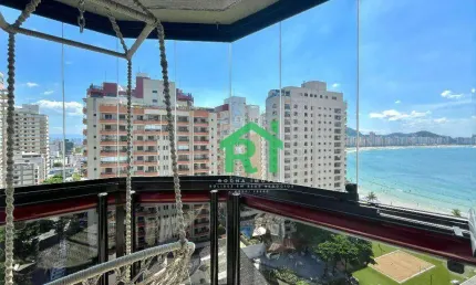 Apartamento com varanda gourmet, 4 dormitórios (1 suíte), 1 vaga, jardim astúrias, guarujá/sp
