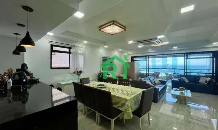 Apartamento frente mar, 4 suítes, 2 vagas, lazer, jardim astúrias - guarujá/sp