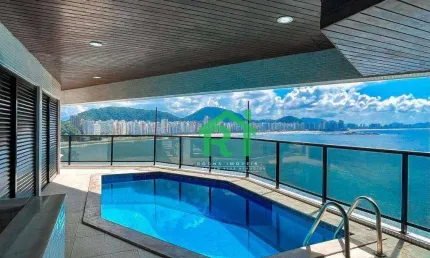 Apartamento frente mar, 4 dormitórios (4 suítes), 3 vagas, área de lazer, jardim astúrias, guarujá/sp
