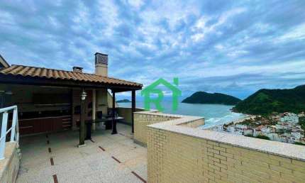 Cobertura com Lazer Privativo e Vista Mar,  3 dormitórios (1 suíte), 2 vagas, Tombo - Guarujá/SP