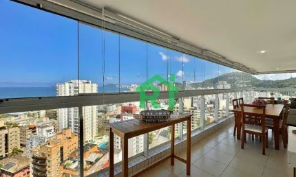 Apartamento beira mar, 3 dormitórios,( 1suite) 2 vagas, lazer - enseada - guarujá/sp