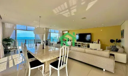 Apartamento frente mar com 3 dormitórios à venda, 200 m² por R$ 2.120.000 - Pitangueiras - Guarujá/SP
