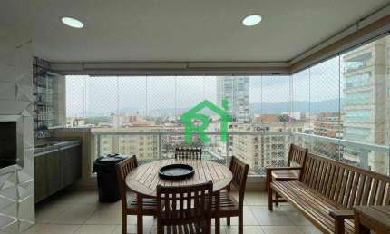 Apartamento com Varanda Gourmet, 2 Dormitórios (1 Suíte), 2 Vagas, Área de Lazer, Enseada, Guarujá/SP