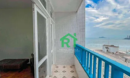 Apartamento beira mar 1 dormitório à venda, 60 m² por R$ 380.000 - Praia de Pitangueiras - Guarujá/SP