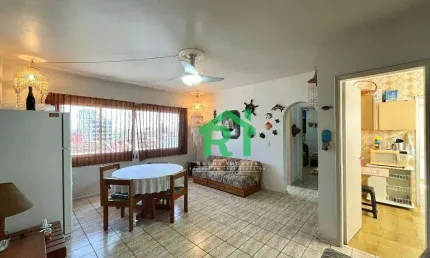 Apartamento com 1 dormitório, 1 vaga, jardim astúrias, guarujá/sp