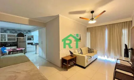 Apartamento reformado, 1 dormitório, 1 vaga, pitangueiras, guarujá/sp