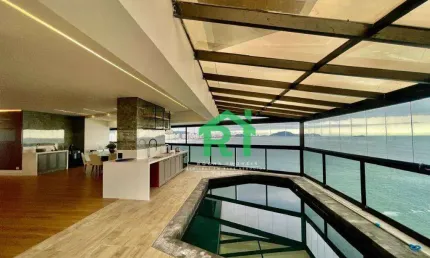 Apartamento frente mar, 4 dormitórios, (4 suítes) 4 vagas, lazer- jardim astúrias - guarujá/sp