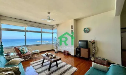 Apartamento frente ao Mar, com 4 dormitórios, 1 vaga de garagem, à venda, 170 m² por R$ 850.000 - Pitangueiras - Guarujá/SP