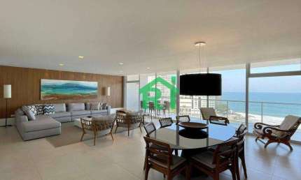 Apartamento Vista ao Mar, com 3 dormitórios, lazer completo, à venda, 315 m² por R$ 3.900.000 - Pitangueiras - Guarujá/SP
