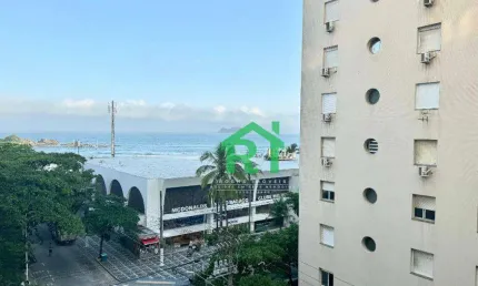 Apartamento vista para o mar, beira mar, 2 dormitórios à venda, 90 m² por r$ 540.000 - pitangueiras - guarujá/sp