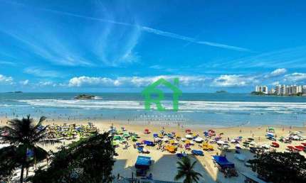 Apartamento frente mar, vista mar, 3 dormitórios (1 suíte), 1 vaga, Pitangueiras, Guarujá/SP.