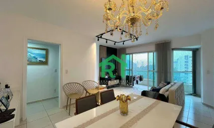 Apartamento reformado, 3 suítes, 1 vaga, área de lazer, jardim astúrias, guarujá/sp