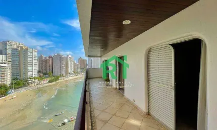 Apartamento frente mar, 3 dormitórios (1 suíte), 1 vaga, área de lazer, jardim astúrias, guarujá/sp