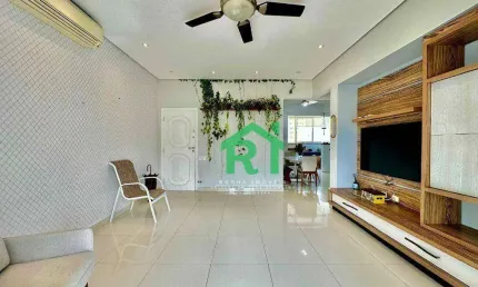 Apartamento reformado, vista mar, 3 dormitórios (1 suíte), 1 vaga, Pitangueiras, Guarujá/SP.