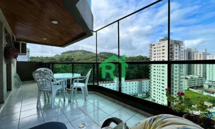 Apartamento beira mar, 2 dormitórios (1 suíte), 1 vaga,  área de lazer, jardim astúrias, guarujá/sp