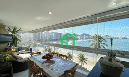 Apartamento frente mar com 3 quartos, 2 vagas e lazer à venda em jardim astúrias, guarujá | rocha imóveis guarujá