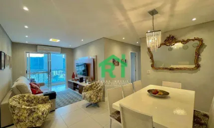 Apartamento reformado, 3 dormitórios (2 suítes), 2 vagas, área de lazer, jardim astúrias, guarujá/sp