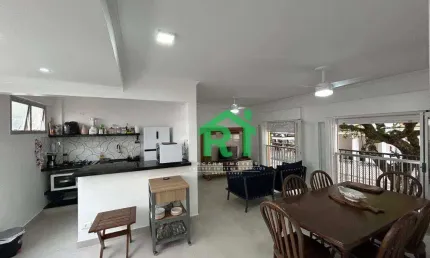 Apartamento reformado beira mar com vista parcial para o mar com 3 dormitórios 2 vagas à venda, 90 m² por R$ 650.000 - Pitangueiras - Guarujá/SP