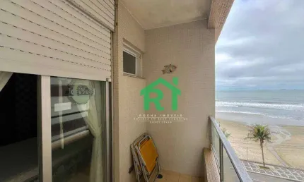 Apartamento á beira mar, 2 quartos, 1 vaga, jardim astúrias, guarujá/sp