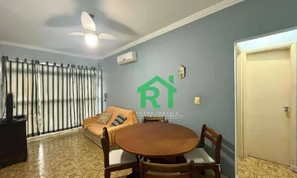 Apartamento beira mar, 1 dormitório, 1 vaga, tombo, guarujá/sp
