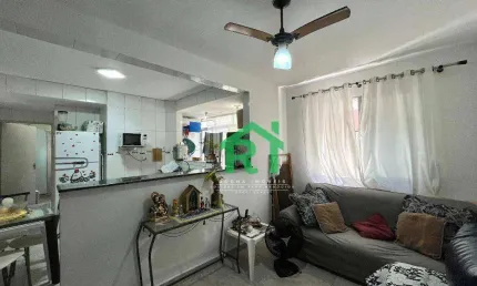 Apartamento com 1 dormitório, 1 vaga, jardim astúrias, guarujá/sp