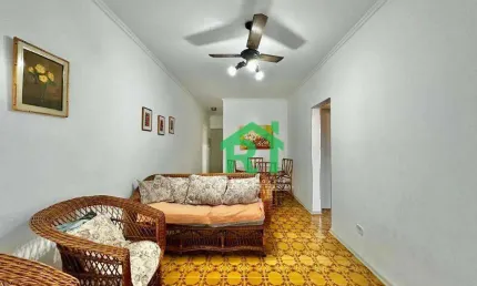 Apartamento beira mar, 2 dormitórios, 1 vaga, astúrias, guarujá/sp.