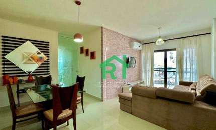 Apartamento moderno, 3 dormitórios (1 suíte), 2 vagas, lazer, Enseada, Guarujá/SP.