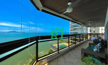 Apartamento frente mar, 4 dormitórios (4 suítes), 3 vagas, lazer, jardim astúrias, guarujá/sp