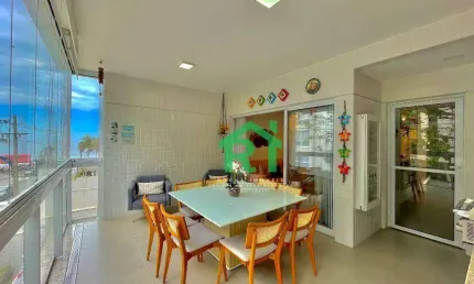 Apartamento Frente Mar, Varanda Gourmet, 3 Dormitórios (3 Suítes), 3 Vagas, Lazer, Tombo, Guarujá/SP
