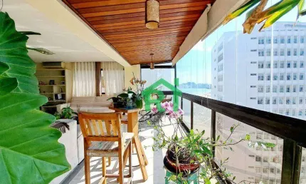 Apartamento vista mar, 3 dormitórios (3 suítes), 2 vagas, Pitangueiras, Guarujá/SP.