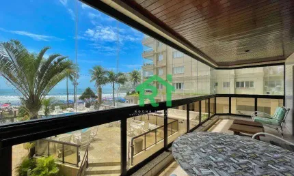 Apartamento frente mar, 3 dormitórios (1 suíte), 2 vagas, área de lazer, jardim astúrias, guarujá/sp