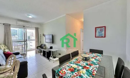 Apartamento moderno, 2 dormitórios (1 suíte), 2 vagas, lazer, astúrias, guarujá/sp.