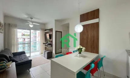 Apartamento reformado, 2 dormitórios, 1 vaga, lazer, enseada, guarujá/sp