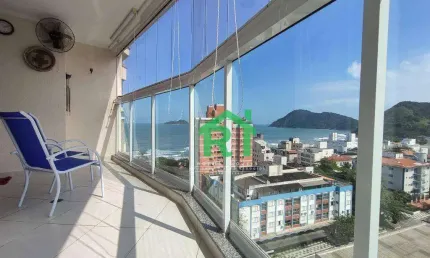 Apartamento com  vista mar, 3 dormitórios (1 suíte), 2 vagas, lazer, tombo - guarujá/sp