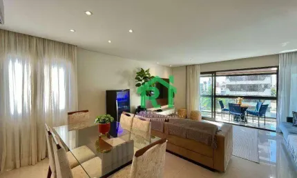 Apartamento quadra mar, 4 dormitórios (2 suítes), 2 vagas, área de lazer, jardim astúrias, guarujá/sp