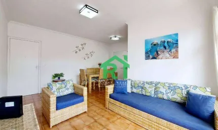 Apartamento à beira mar, 2 dormitórios (1 suíte), 1  vaga, praia da enseada - guarujá/sp