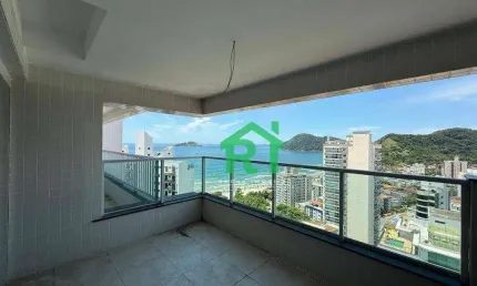 Apartamento a venda com vista privilegiada, 2 quartos 1 suite - jardim astúrias - guarujá/sp