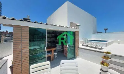 Cobertura com 3 dormitórios à venda, 259 m² por r$ 850.000,00 - enseada - guarujá/sp