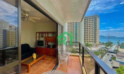 Apartamento com vista mar, 2 dormitórios (1 suíte), 1 vaga, jardim astúrias - guarujá/sp