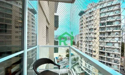 Apartamento vista para o mar, 1 suíte à venda - pitangueiras - guarujá/sp