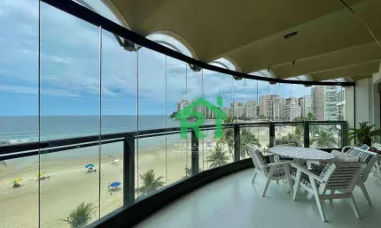 Apartamento frente mar, 3 dormitórios (suítes), 2 vagas, jardim astúrias, guarujá/sp