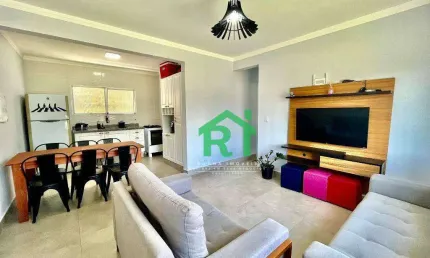 Apartamento reformado com 3 dormitórios à venda, 77 m² por r$ 350.000 - enseada - guarujá/sp