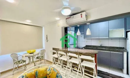 Apartamento beira-mar, reformado, 1 dormitório (suíte), 1 vaga, pitangueiras, guarujá/sp