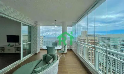 Apartamento à beira mar com 3 dormitórios (1 suíte), 2 vagas, lazer, jardim astúrias, guarujá/sp