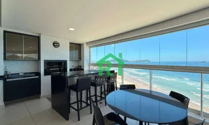 Apartamento à beira mar com 4 dormitórios (2 suítes), 3 vagas, área de lazer, enseada, guarujá/sp