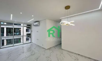 Apartamento reformado, 3 dormitórios (1 suíte), 1 vaga, jardim astúrias, guarujá/sp