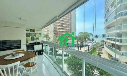 Apartamento frente mar com 3 dormitórios (1 suíte), 2 vagas, lazer, Jardim Astúrias, Guarujá/SP