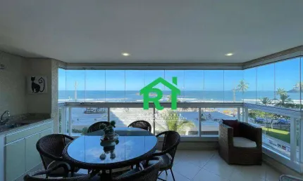 Apartamento frente mar com 3 dormitórios (3 suítes), 2 vagas, lazer, pitangueiras, guarujá/sp