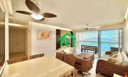 Apartamento frente mar com 3 quartos (1 suíte), 2 vagas e lazer à venda em jardim astúrias, guarujá
