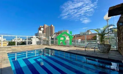Cobertura à beira mar com 2 dormitórios (2 suítes), 2 vagas, Piscina, Praia da Enseada, Guarujá/SP